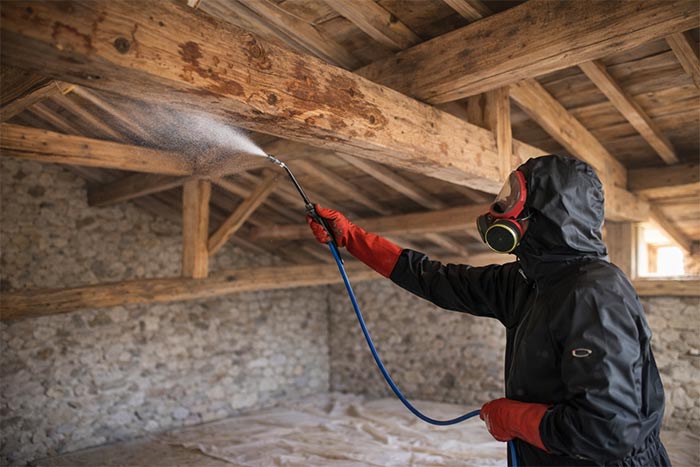 traitement de charpente Lussan exemple d'intervention